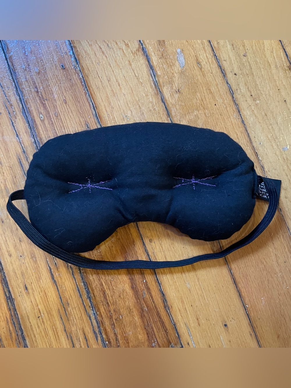 Imak Weighted Black Sleep Mask with Purple Stitching